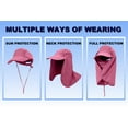 thumbnail image 2 of Sun Cap Fishing Hat Unisex Adult 360% UV UPF 50+ Solar Protection, Lightweight Outdoor Summer Wide Brim Visor with Detachable Neck Flap & Face Cover Mask, Quick Dry, Windproof, For Beach, Rose, 2 of 5