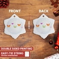 thumbnail image 3 of 3drose, Cute Orange, Green, Purple, and Pink Dangling Butterflies, 3 inch Snowflake Porcelain Ornament, 3 of 7