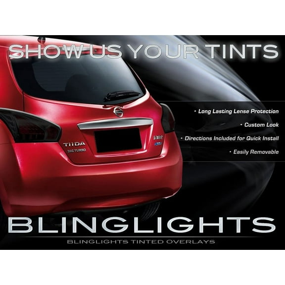 For Nissan Versa Hatch Tinted Tail Lamp Light Overlays Smoked Film Protection Kit