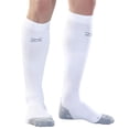 thumbnail image 1 of Zensah Tech+ Compression Socks - Knee High Running Socks for Sports, Travel (White, Medium), 1 of 4