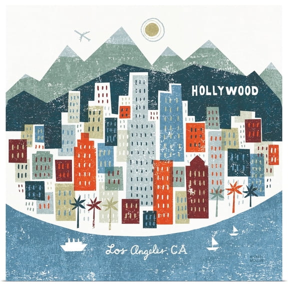 Great BIG Canvas | "Colorful Los Angeles" Art Print - 30x30