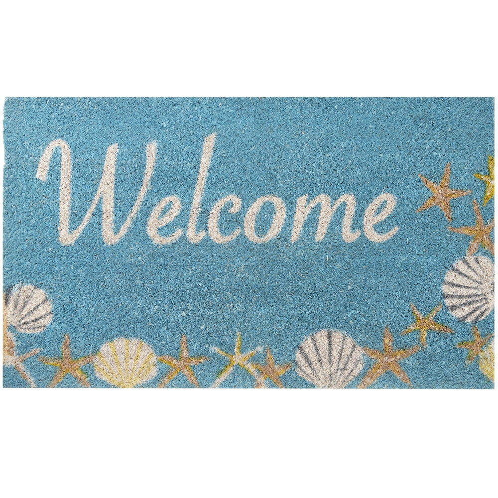Envelor Home and Garden Nautical Seaside Shells Coir Doormat Coastal
