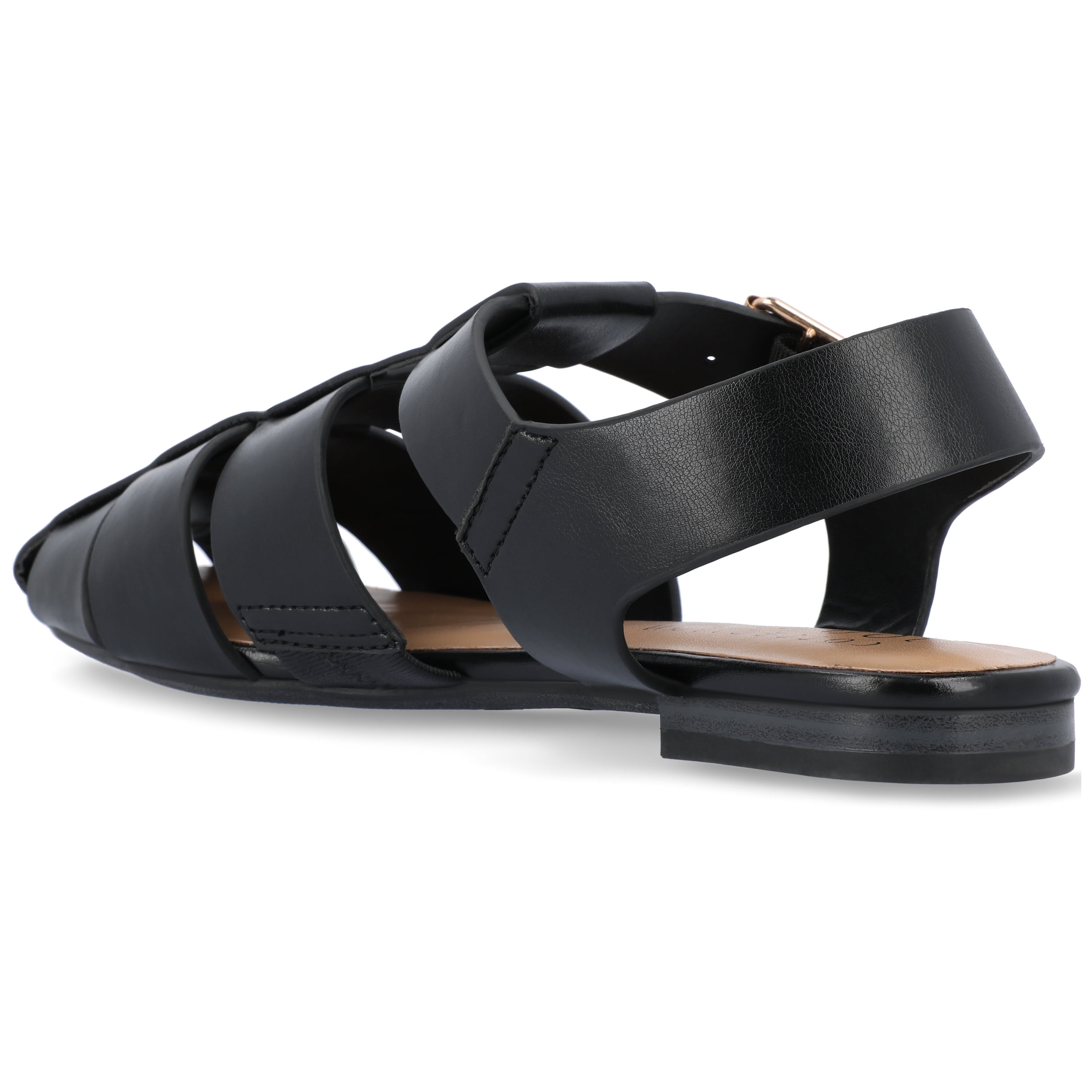Journee Womens Cailinna Caged Buckle Square Toe Flats, Widths Available