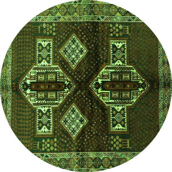Ahgly Company Indoor Round Persian Green Traditional Area Rugs, 7' Round