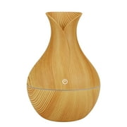 Fashionhome Aromatherapy Humidifier Colorful LED Lights Essential Oil Diffuser Room Office Home Mist Maker,Light Wood Grain