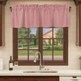 thumbnail image 6 of 2 Pack Vintage Peach Pink Valances for Windows Bedroom Living Room Window Treatments, Farmhouse Retro Solid Color Linen Texture Rod Pocket Valance Drapes Short Kitchen Curtains Over Sink 42"x18", 6 of 8