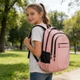 thumbnail image 6 of Large Capacity Solid Color Backpack for Students, Fashion Waterproof School Bag with Padded Straps, Durable Lightweight Bookbag for Daily Campus Commute, Perfect Back to School Gift, 6 of 6