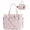 pink, variant on Quilted Down Bags Crush Bow Tote Bag for Women 15.6" Laptop Friendly Lightweight Puffy Handbag with Removable Bow & Multiple Compartments for Travel Work Beach Gym 23L Capacity TikTokShopBlackFriday