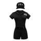 thumbnail image 3 of Disfraz de policía DEA para mujer, uniforme de policía, pantalones cortos de manga corta con cremallera frontal y cinturón y sombrero, 3 of 4
