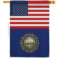 28 x 40 in. USA New Hampshire American State Vertical House Flag with Double-Sided Decorative Banner Garden Yard Gift