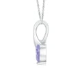 thumbnail image 2 of ANGARA Natural Heart-Shaped Tanzanite Ribbon Pendant with Diamond in 14K White Gold for Women (Size-5mm) | December Birthstone, Anniversary, Jewelry Gift for Women | Natural Tanzanite Necklace, 2 of 9