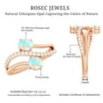 thumbnail image 5 of Rosec Jewels Natural Ethiopian Opal 2 Stone Engagement Ring - Opal Diamond Ring - AAA Quality - with Jewelry Box, 14K Rose Gold, US 12.00, 5 of 9