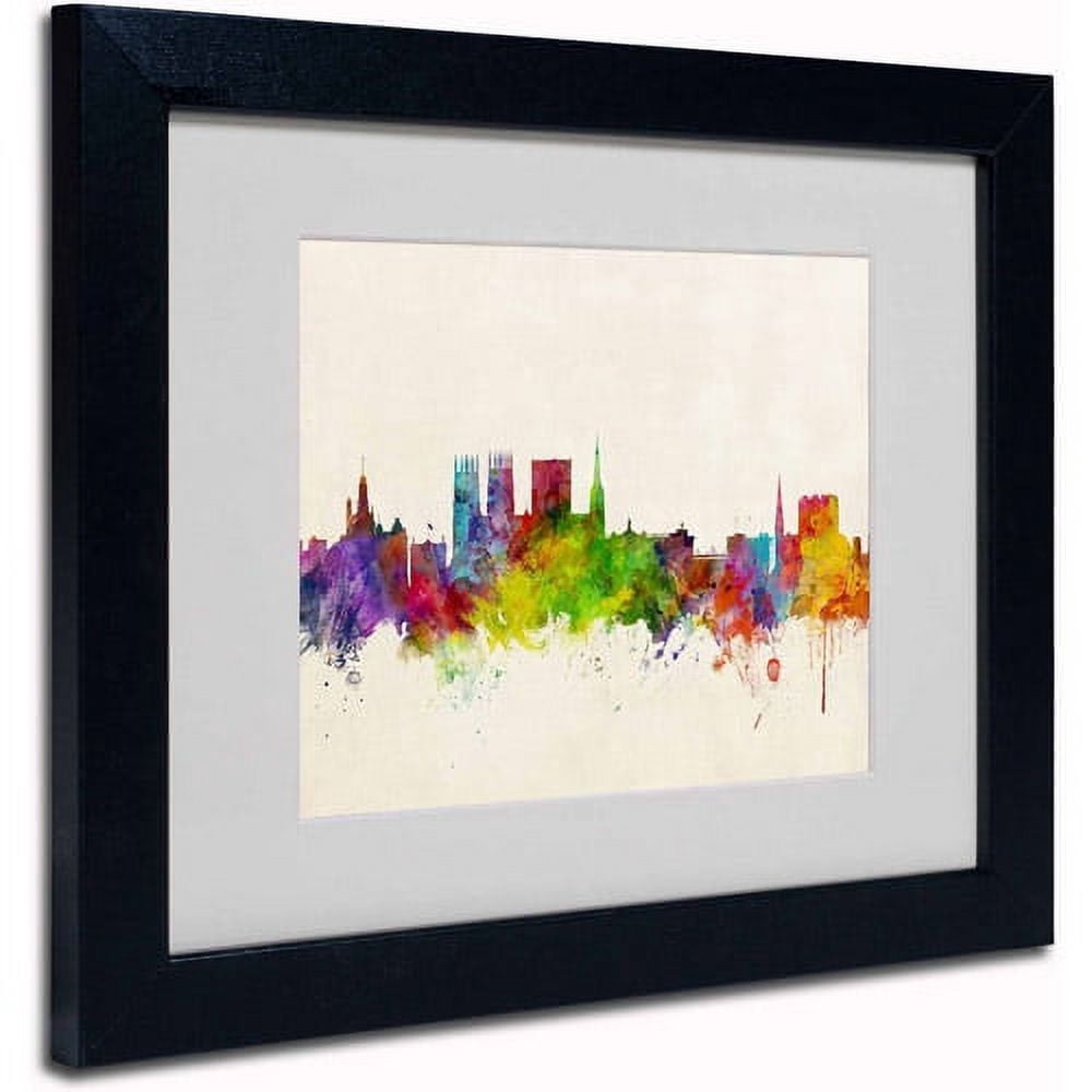 Trademark Fine Art "York England Skyline" Canvas Art by Michael Tompsett, Black Frame