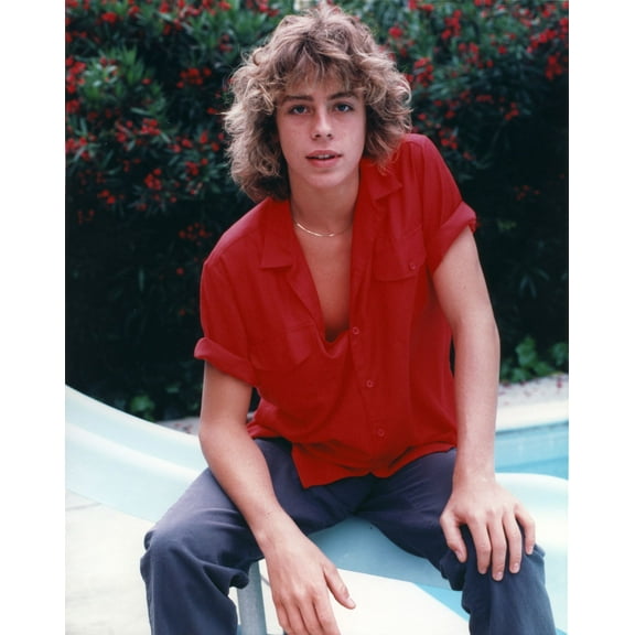 Leif Garrett on a Red Polo sitting Pose Photo Print (8 x 10)