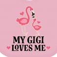 thumbnail image 4 of Inktastic My Gigi Loves Me Flamingo Girls Baby Bib, 4 of 4
