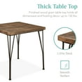 thumbnail image 3 of Best Choice Products 3-Piece Indoor Metal Wood Square Dining Table, Furniture Set w/ 2 Chairs - Dark Brown, 3 of 8