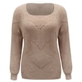 thumbnail image 3 of DuoJiaJ Sweaters for Women Pullover Lightweight Hallow Out Knit Sweater Casual Crewneck Fall Sweater Tops Yellow S, 3 of 4
