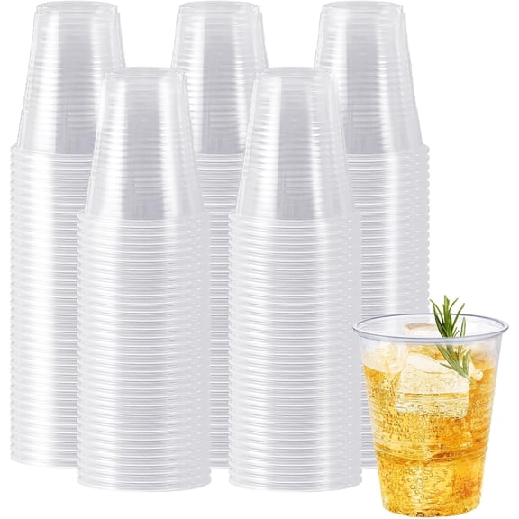 300 Pack 12 oz Plastic Cups, Clear Disposable Drinking Water Cups for Cold Beverages, Ideal for Party, Picnic, BBQ, Wedding, Travel, Halloween, Christmas, Events