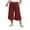 Wine, variant on BLVB Plus Size Capri Pants for Women Baggy Flowy Beach Capris High Waist Drawstring Palazzo Cropped Trousers with Pockets