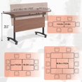 Rectangle Modular Table Folding Conference Table with Silent Wheels,Walnut Modular Rectangular ...