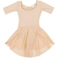 thumbnail image 2 of Leveret Girls Short Sleeve Skirt Leotard Beige Toddler (2-4), 2 of 3