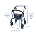 thumbnail image 5 of McKesson Rollator Walker for Seniors with Seat, Wheels - Blue, 300 lbs Capacity, 1 Ct, 5 of 12