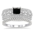 thumbnail image 2 of 1.5 Carat Black Diamond Antique Bridal Set Engagement Ring on 10k White Gold, 2 of 2