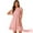 Pink, variant on Unique Bargains Women's A-Line Layered Ruffled Mid-Length Dress Dark Green S
