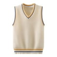 thumbnail image 4 of Boys Sweater Vest 100% Cotton Kids Uniform Vest Girls V-Neck Sleeveless Knit Pullover for Size 4-14 Sweaters For Girls Size 8, 4 of 4