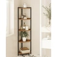 thumbnail image 6 of Corner Shelf Stand, Corner Bookshelf, Storage Standing Shelf Unit with Metal Frame, Plant Stand, Corner Bookcase for Living Room, Home Office, Bedroom, 5-Tier Rustic Brown, 6 of 16