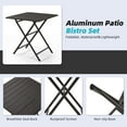 thumbnail image 2 of ZXNYH 3 Pieces Patio Bistro Set, Folding Aluminum Table and 2 Chairs, No Assembly Required, Weather-Resistant Outdoor Conversation Sets for Patio, Backyard, 2 of 7