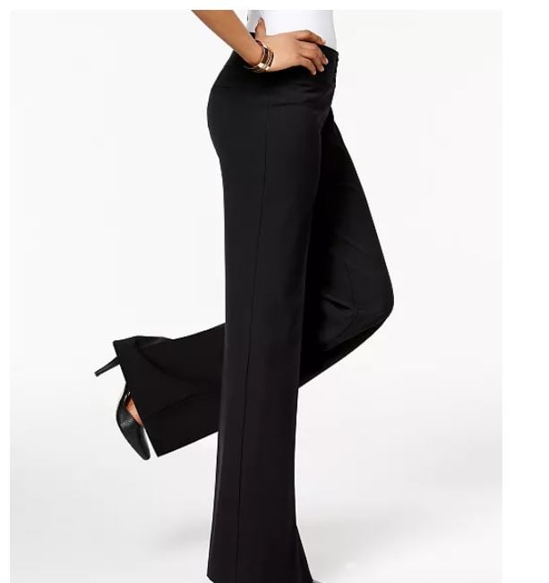 Stretch Wide Leg Pants Black Size 