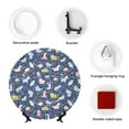 thumbnail image 4 of Balery Cute Baby Animals Print Bone China Decorative Plate Ceramic Dinner Plates Art Crafts with Display Stand-7in, 4 of 6