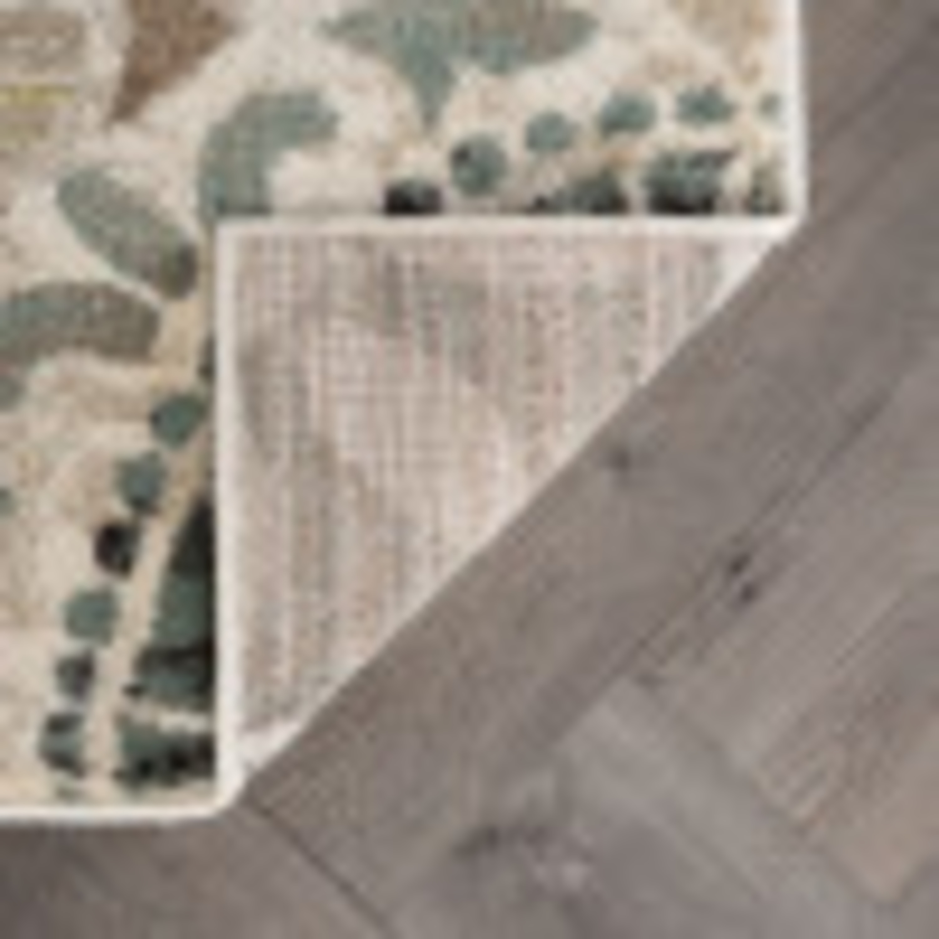 Transitional 5x8 Area Rug (5'3'' x 7'3'') Mediterranean Tile Ivory, Seafoam Living Room Easy to Clean