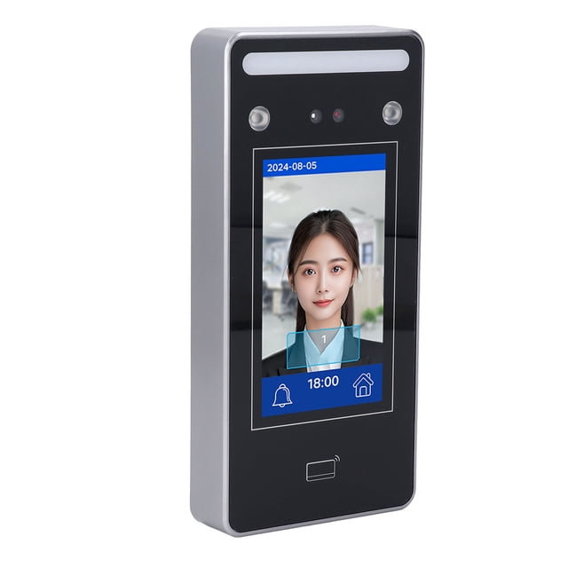 Face Recognition Time Clock, USB Flash Drive Comm Binocular Face Attendance Machine Secure and Quick for Office Enterprise