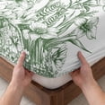 thumbnail image 3 of King Size Fitted Sheet Set - Wildflower Leaf 3 Piece Bedding Sets 16" Deep Pocket Fitted Sheet with 2 Pillowcases, Green Floral Botanical White Watercolor Brushed Microfiber Hotel Luxury Bed Sheets, 3 of 9