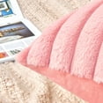 thumbnail image 4 of Holzlrgus Throw Pillow Covers Decorative Faux Fur Set of 2 12x20 Inch Pillow Covers, Soft Pink Lumbar Plush Striped Pillowcases for Couch Sofa Bed Living Room, Fluffy Cute Home Boho Accent Fuzzy Decor, 4 of 6