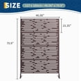 thumbnail image 2 of Decorative Metal Privacy Screen Freestanding, Geometric Leaf Flower Fence Panel, All Weather Rustproof Outdoor Indoor Divider for Patio Garden Balcony, Black/White/Brown, 2 of 8