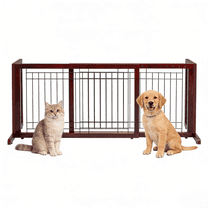 Ktaxon 4 Panels Free Standing Pet Gate for Dog Cat, Tall Wooden Dog Gates for Doorway, Stairs, Foldable Pet Fence for The House, Expandable Dog Barrier, Indoor Use,  Coffee