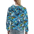 thumbnail image 7 of Fotbe snow board blue Pattern Womens Long Sleeve Hoodie, Pullover Hooded Sweatshirt, Kangaroo Pocket Hoodie with Eye-catching Drawstrings-X-Large, 7 of 7
