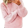 thumbnail image 2 of Pink Sweaters for Women's Autumn and Winter New Casual Thickened and Warm Solid Color External Knitted Pullover Sweater Womens Fall Fashion 2025, 2 of 5