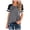 Grey, variant on Womens Summer Tops T Shirts Raglan Baseball Round Neck Slim Patch Print Blouse Tees