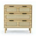 thumbnail image 5 of Yardi Yard Natural Wood Storage Cabinet Dresser, 3 Drawers with Rattan Doors, Elegant Chest of Drawers, 5 of 12