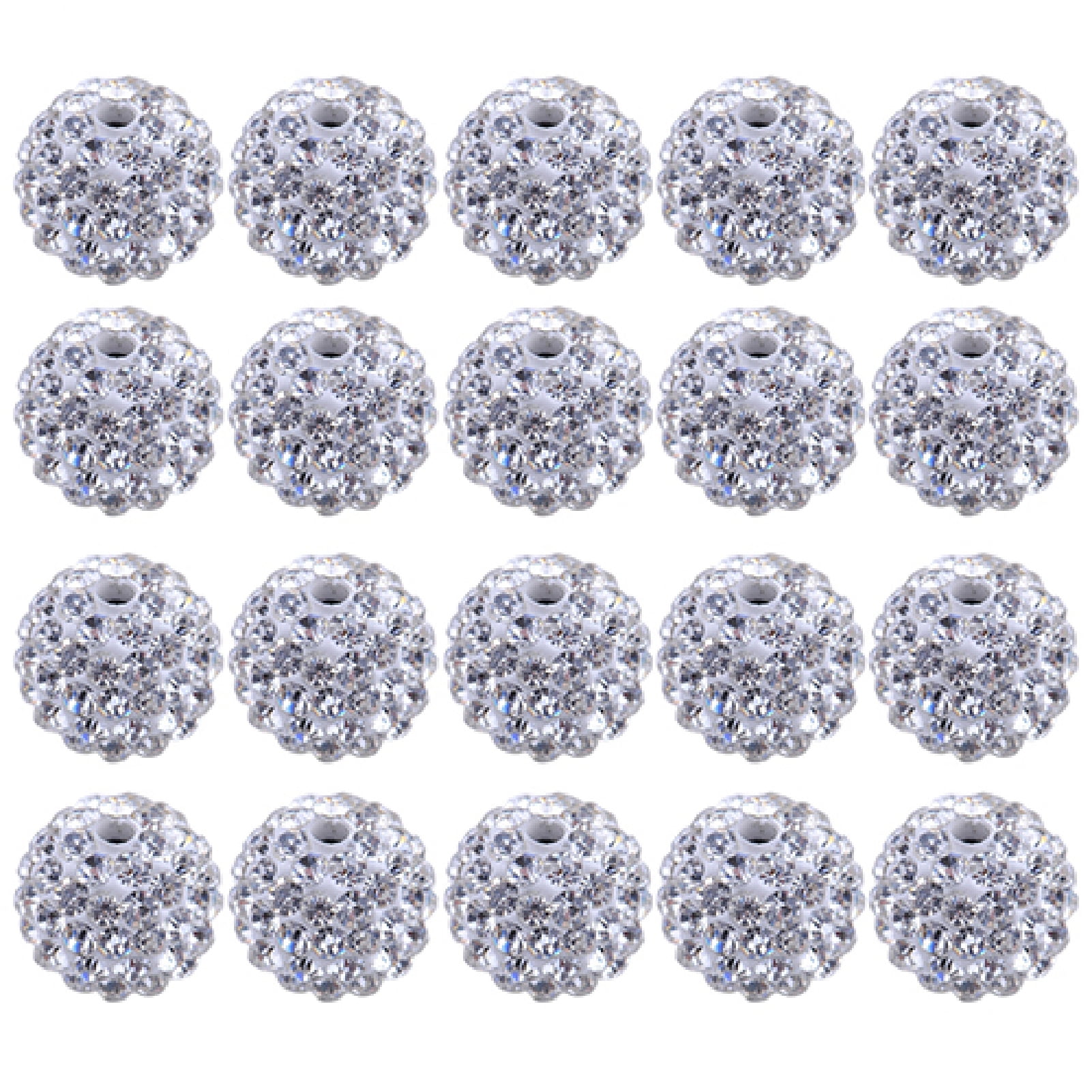 20PCS Czech Crystal Rhinestone Pave Clay Round Disco Ball Spacer Beads 8/10/12mm 