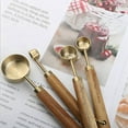 thumbnail image 5 of 2 Set Measuring Spoons Set Wood Handle Stainless Steel Measuring Scoop Baking Tool Kit Kitchen Accessories,1 & 2, 5 of 10
