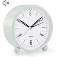 thumbnail image 1 of Analog Alarm Clock, 4 inch Super Silent Non Ticking Small Clock with Night Light, Battery Operated, Simply Design, for Bedroon, Bedside, Desk, (Green), 1 of 6
