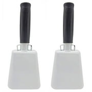 Katzco Cowbell Stick Rubber Grip Handle Built-in Clapper - 2 Pack - 10" Steel - Great Weddings, Sport Events, Farm & Rodeos, Birthday Parties, Marching Bands Musical Events - By