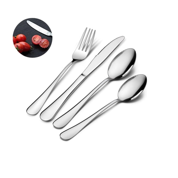 Cutlery Utensil Set,4 Piece Premium Dinner Silverware for Home,HXRH Stainless Steel Solid Flatware Cutlery for Wedding,Kitchen