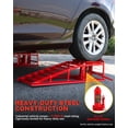 thumbnail image 4 of 2 Pack 11000 Lbs Hydraulic Car Ramps Heavy Duty Steel Low Profile Service Lift Ramps with Adjustable Height 9.3 In -14 In Red, 4 of 6