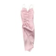 thumbnail image 1 of Ropa femenina de 12 pulgadas (escala 1:6), vestido con abertura alta y escote en V profundo. Rosa, 1 of 9